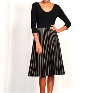 Boden Black Gold Stripe Holly Knitted Dress